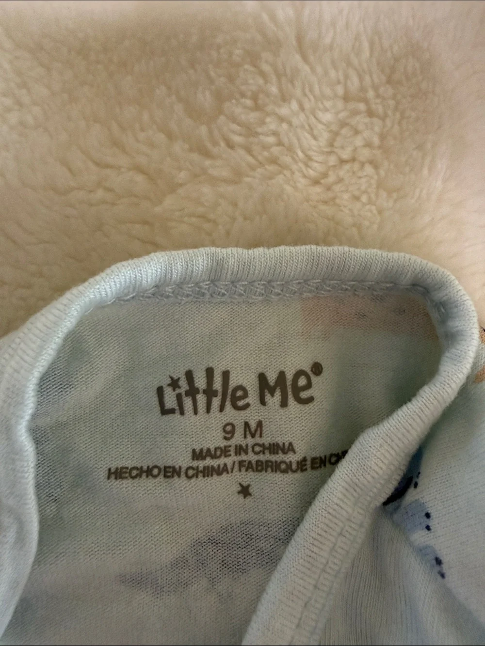 Little Me Light Blue Puppy Print Footed One-Piece Sleepwear